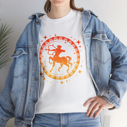 Tribal Circle Sagittarius Archer Unisex Heavy Cotton Tee