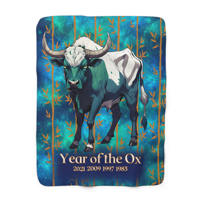 Azure Galaxy Ox Sherpa Fleece Blanket