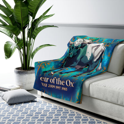 Azure Galaxy Ox Sherpa Fleece Blanket