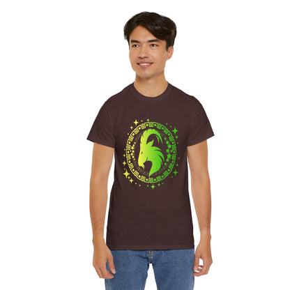 Tribal Circle Capricorn Goat Unisex Heavy Cotton Tee