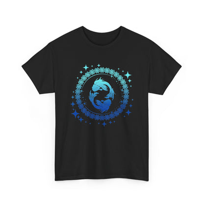 Tribal Circle Pisces Twin Fish Unisex Heavy Cotton Tee