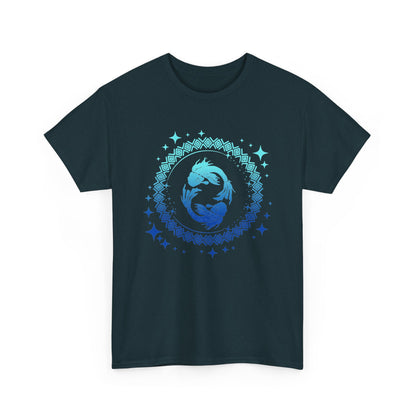 Tribal Circle Pisces Twin Fish Unisex Heavy Cotton Tee
