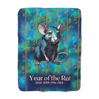 Azure Galaxy Rat Sherpa Fleece Blanket