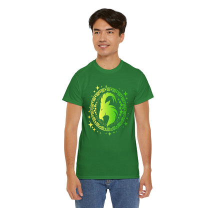 Tribal Circle Capricorn Goat Unisex Heavy Cotton Tee