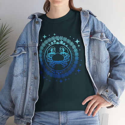 Tribal Circle Cancer Crab Unisex Heavy Cotton Tee