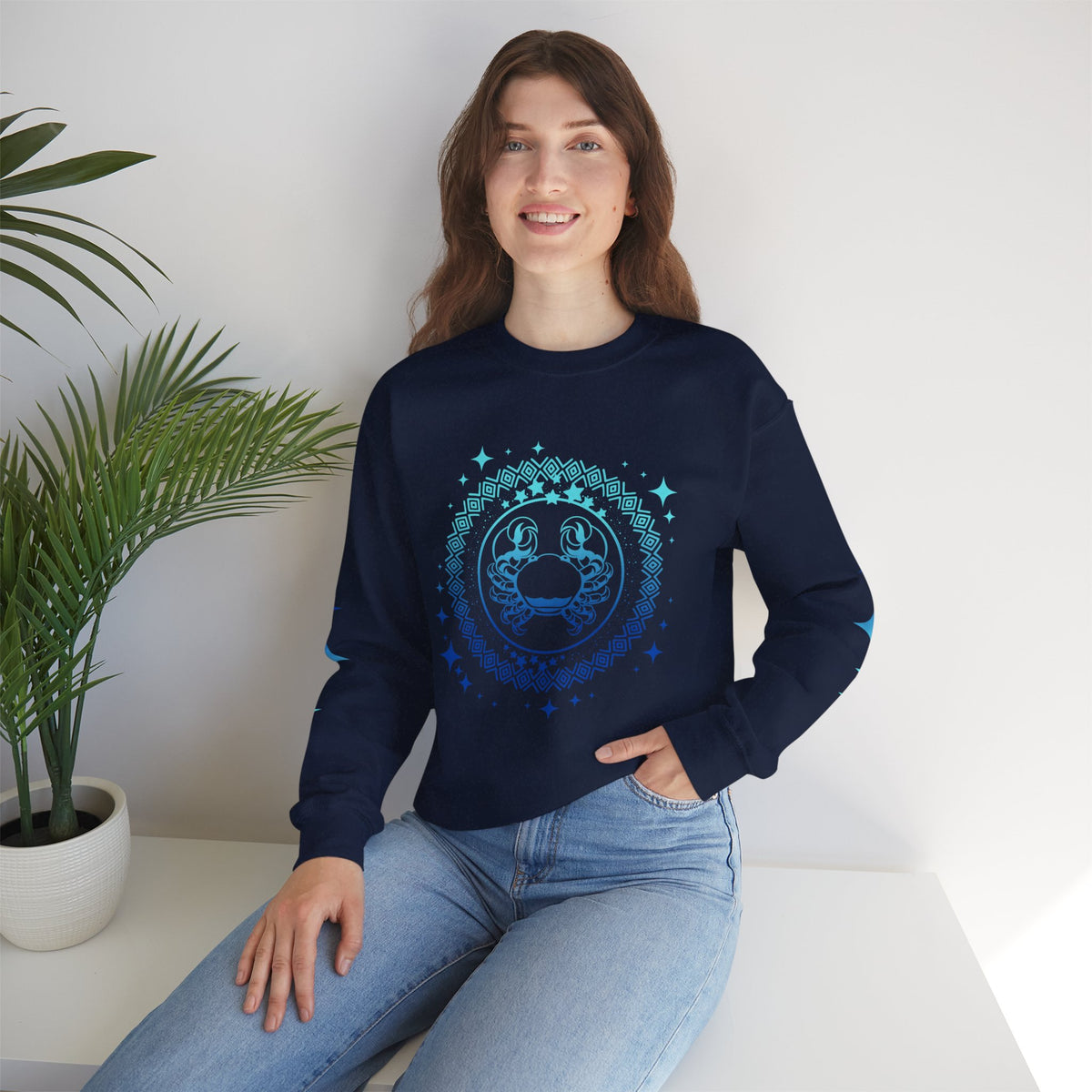 Tribal Circle Cancer Crab Sweatshirt
