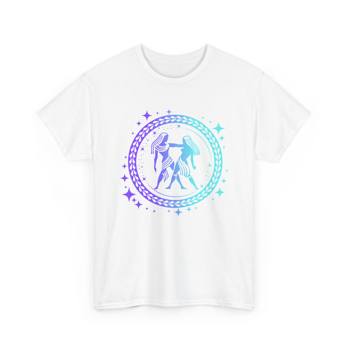 Tribal Circle Gemini Twins Unisex Heavy Cotton Tee