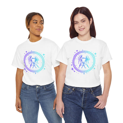 Tribal Circle Gemini Twins Unisex Heavy Cotton Tee