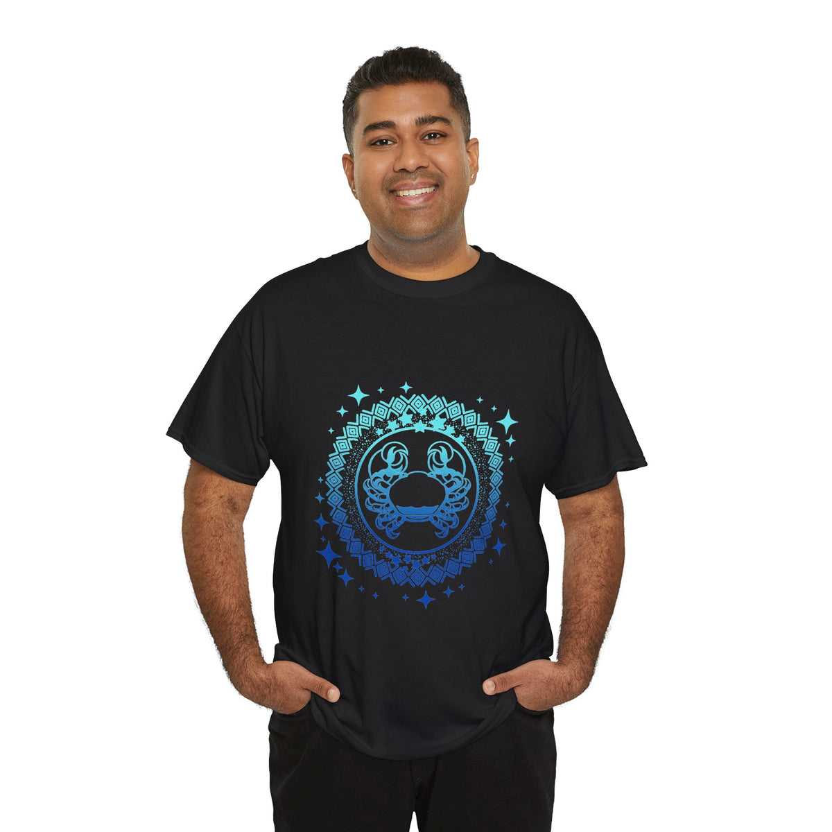 Tribal Circle Cancer Crab Unisex Heavy Cotton Tee
