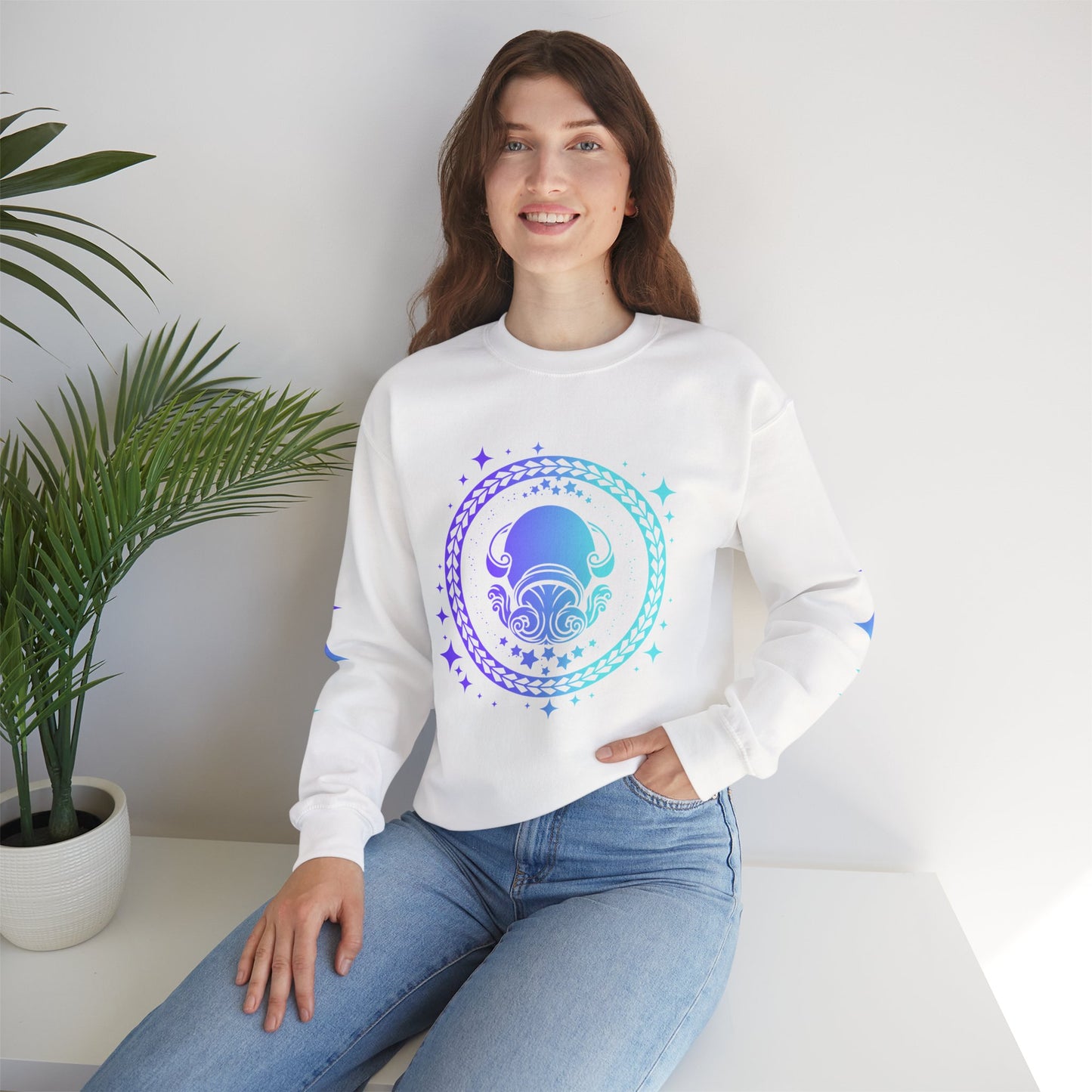 Tribal Circle Aquarius Water Bearer Sweatshirt