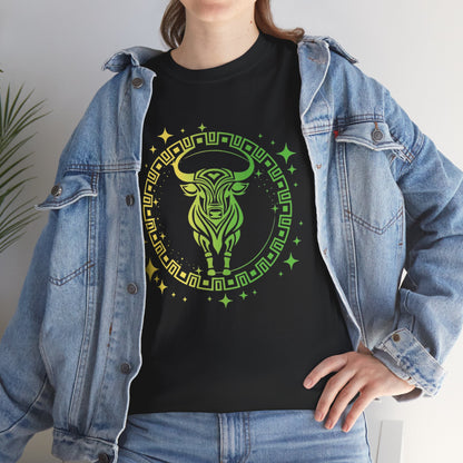 Tribal Circle Taurus Bull Unisex Heavy Cotton Tee