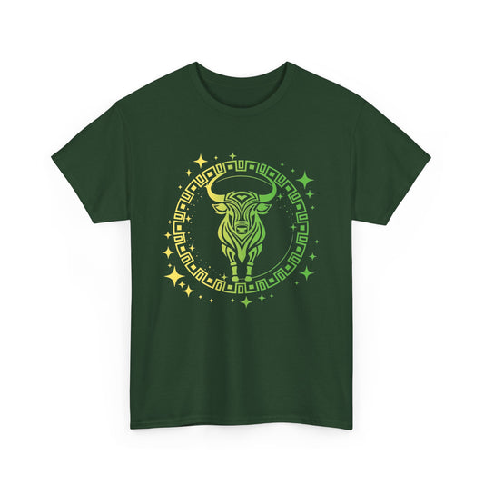 Tribal Circle Taurus Bull Unisex Heavy Cotton Tee
